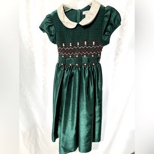 Vintage girl green holiday dress